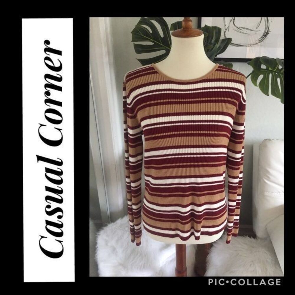 Casual Corner Annex Women’s Striped Lightweight Sweater Size Large